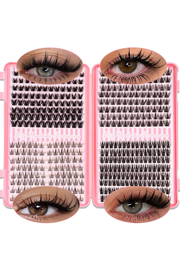 CI 06 DIY Natural Cluster Lashes Manga Lashes Soft Wispy Individual Cluster Eyelashes Extension Make