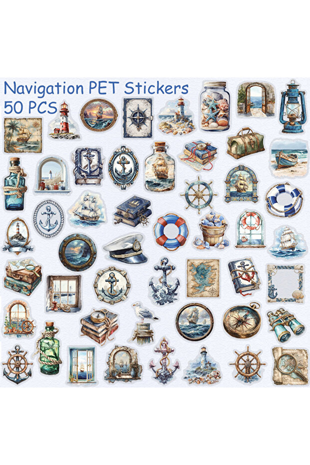 50pcs 50pcs Cartoon Navigation PET Stickers Decals For Laptop Notebook Suitcase Skateboard Guitar DI