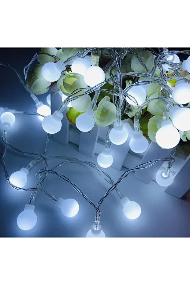 سلسلة أضواء كروية صغيرة بيضاء USB-6M 40Leds 10/20/40/80/100LED تعمل بالبطارية/USB على شكل إكليل