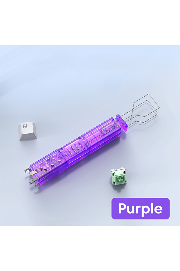 أداة سحب مفاتيح لوحة المفاتيح Purple Elough 2 في 1، أداة عالمية لإزالة أعمدة مفاتيح لوحة المفاتيح، أداة توسيع الأزرار