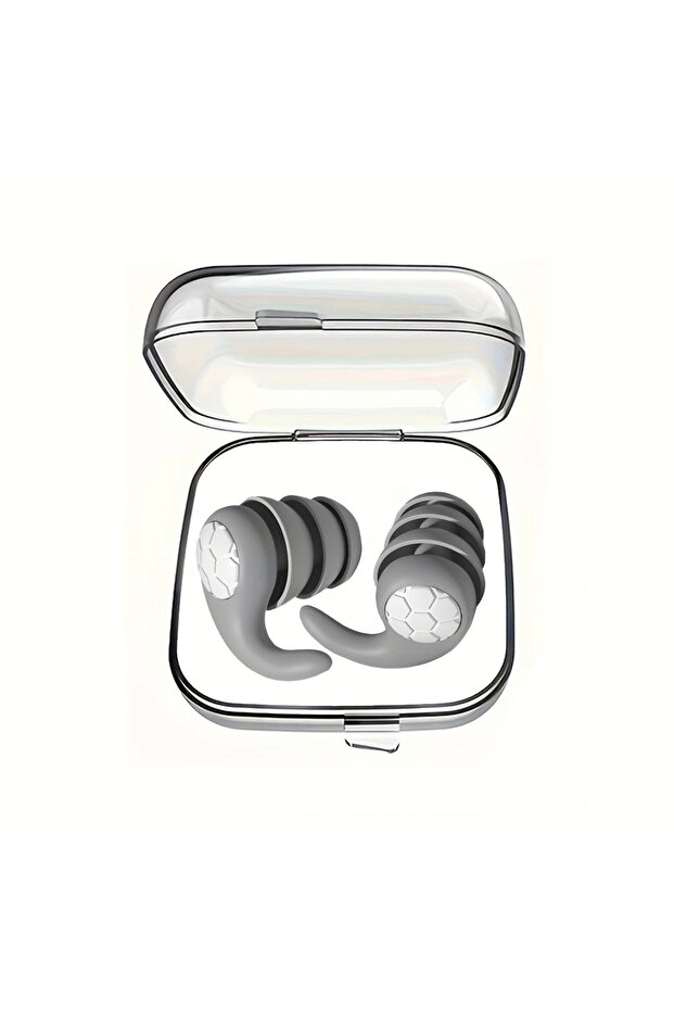 Grey HUAK 1 Pair Soft Silicone Earplugs - Noise Canceling, Comfortable Fit, for Sleep, Swimming, Cre