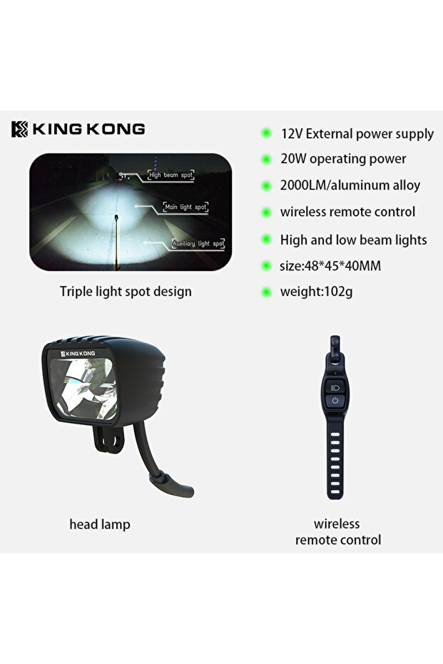 non-bracket Kingkong MF200 12V DC Power Supply Bicycle Lamp DIY Battery Life Extension Suitable for