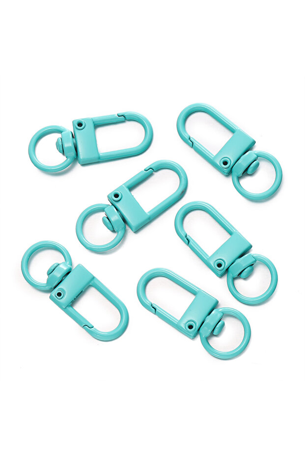 Lake blue 10pcs/Lot High Quality Colorful Alloy Snap Lobster Clasp Hooks Keychain Findings for DIY K