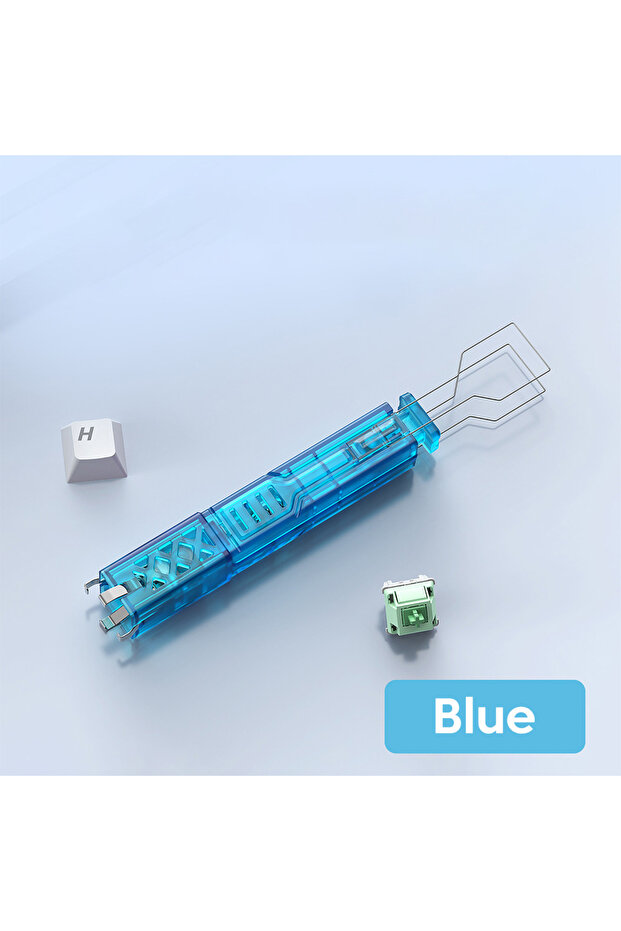 أداة Blue Elough 2 في 1 لسحب أغطية مفاتيح لوحة المفاتيح، وفتحها، وإزالة عمود أغطية المفاتيح، وزر إضافي