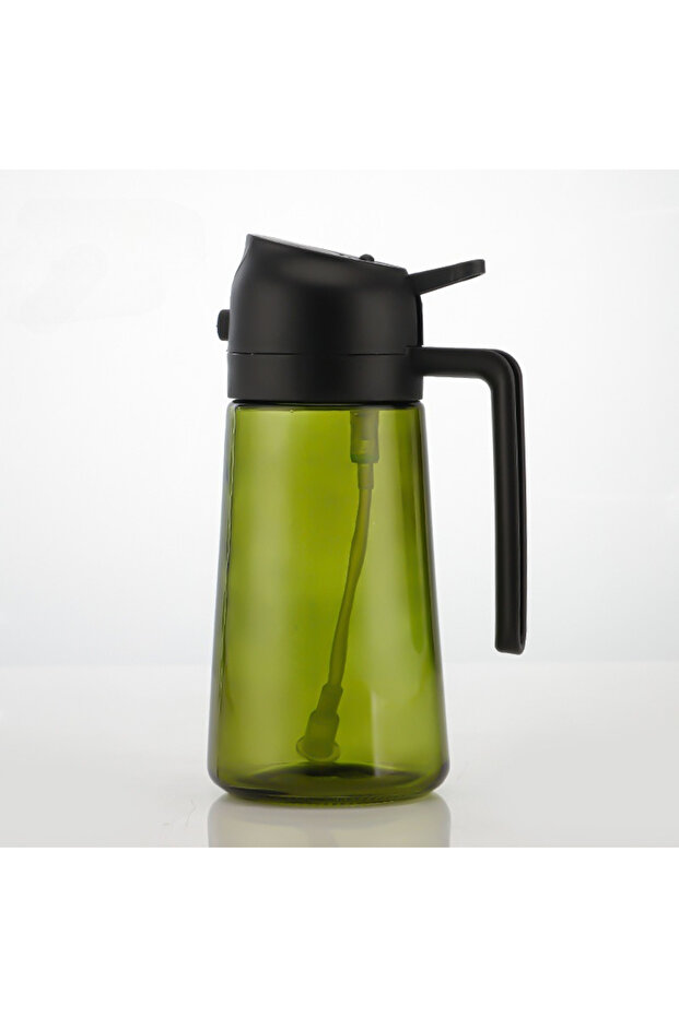 Black 2in1 Black Glass Olive Oil Sprayer Lightproof Oil Dispenser for Cooking Salad Barbecue Kitchen