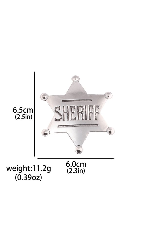 X00630-02 Star Sheriff Metal Enamel Badge Vintage Retro Holloween Party Brooch for Women Men Fashio
