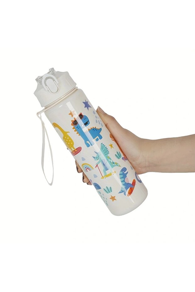 750ml Whitebottom dinosaur 1pc 750ml 23OZ cartoon car series plastic water bottle, multiple styles a