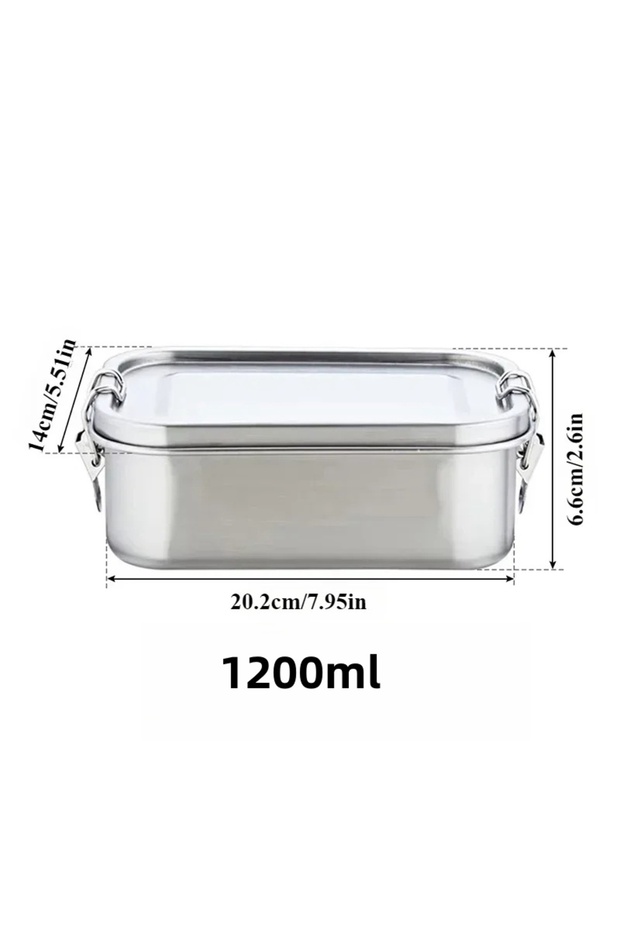 1200ml Stainless Steel Lunch Box for Kids And Adults, Portable Leak-Proof Bento Box, Travel Food Mea