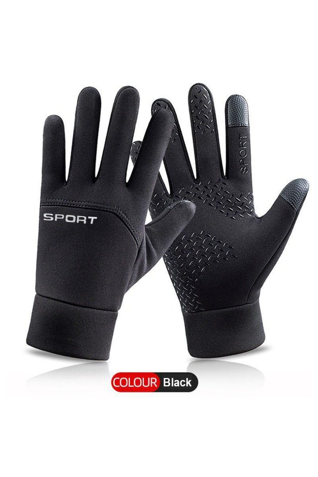 L Full Finger Black Thermal Winter Mtb Gloves Touch Screen Windproof Cycling Anti-Slip Gloves Men Wo