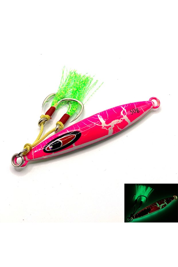 95mm 50g E-Luminous Testar Luminous Metal Jig 50g 100g Inshore Casting Jigging Glow Fishing Lure Jig