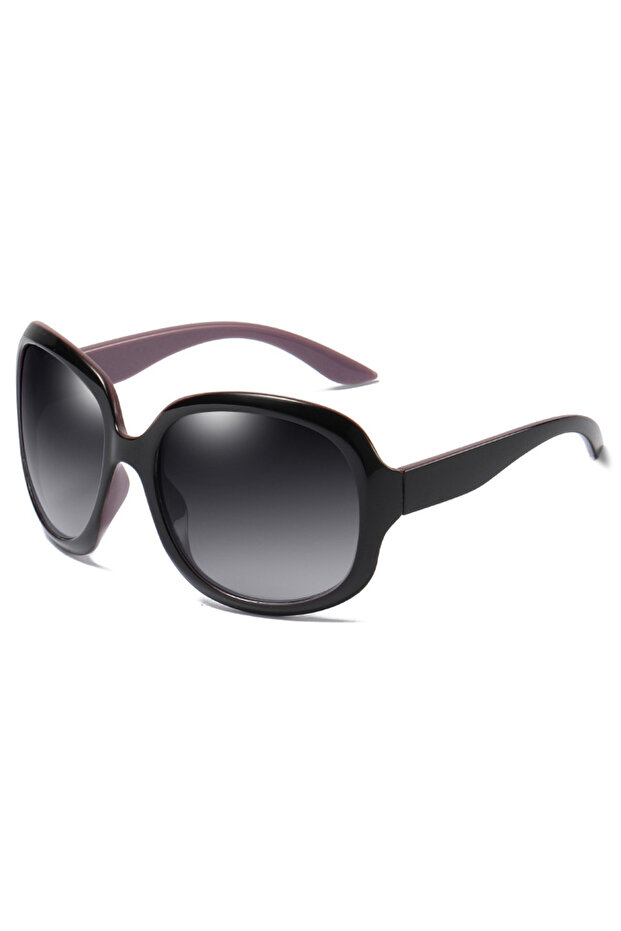 Purple Grey FUQIAN Brand Design Elegant Polarized Oversized Round Sunglasses Women Simple Fashion Bi