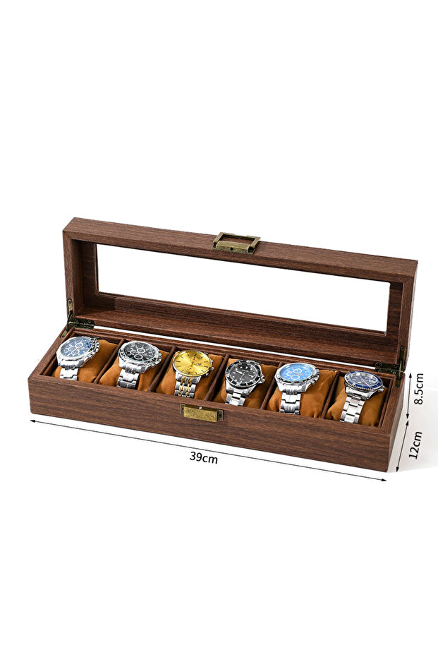 Style 6B DELESYS Eco-Friendly Leather Classic Best Selling Style Dust-Proof Watch Storage Display Bo
