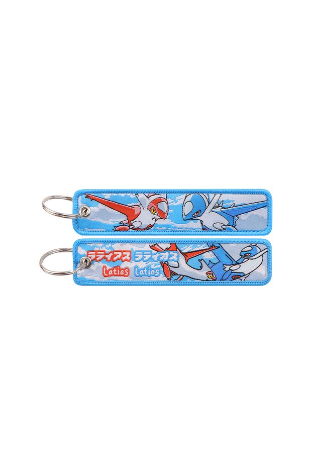 18 1pcs Cute Animals Embroidery Key Fobs Anime Monster Key Tags Keychains for Motorcycles Cars Fashi