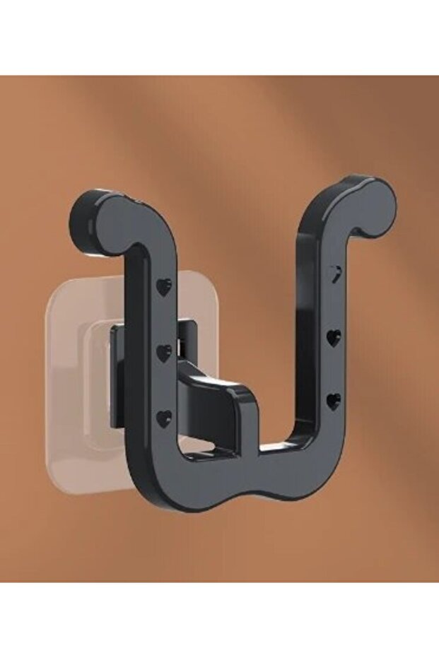 Black 3pcs U-shaped Slipper Rack Wall Mounted Perforated Toilet Drainage Storage Rack Bathroom Wall