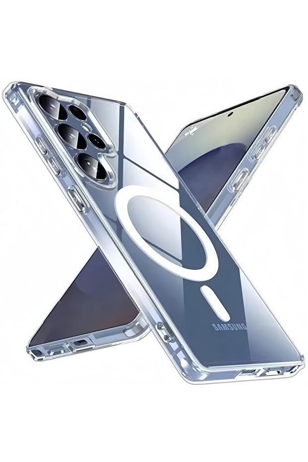 Galaxy S25 Ultra Transparent Magnetic Magsafe Wireless Charge Case for Samsung Galaxy S26 S25 Ultra