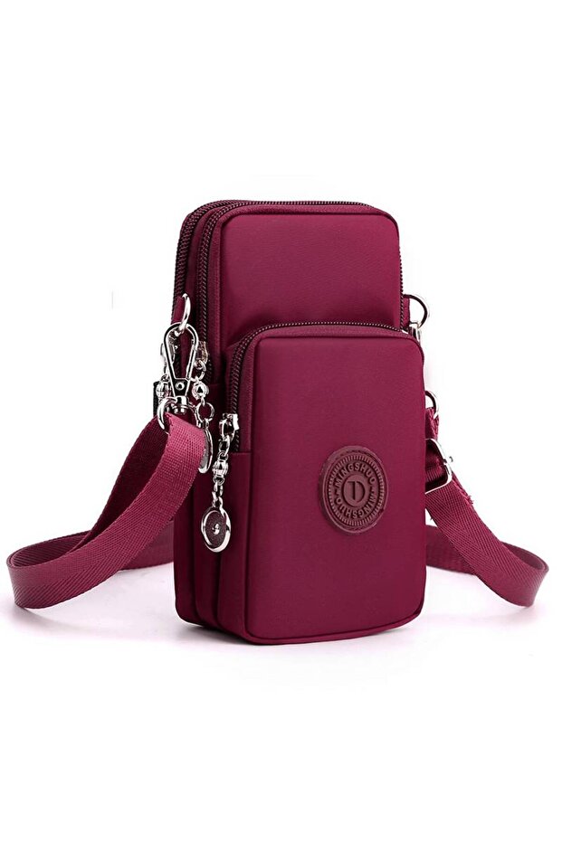 wine red New Mobile Phone Bag Large Capacity Multi-Functional Fashion Simple Shoulder Small Bag Shou