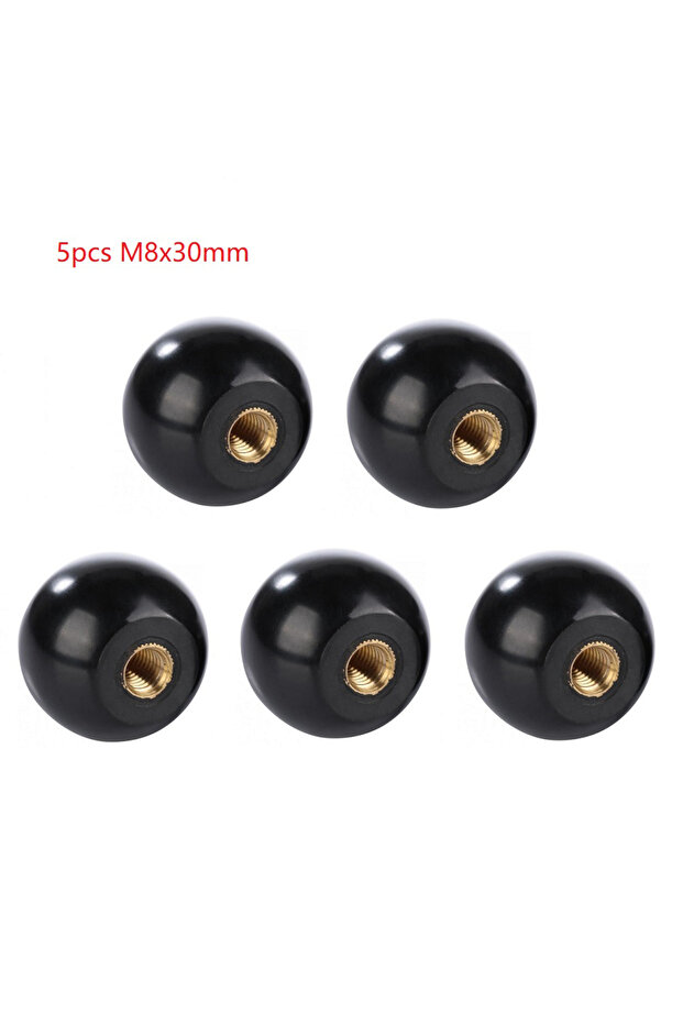 مقابض كروية سوداء M8x30 (5 قطع) - مقابض باكلايت دائرية M5/M6/M8/M10/M12 لاستبدال أدوات الآلات
