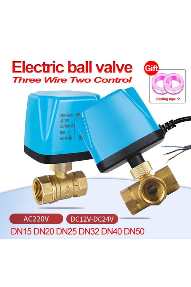 DN25 220V 2Ways AC220V DC12V-24V Three-wire Two-control Solar Central Air Conditioning Fan Coil Elec