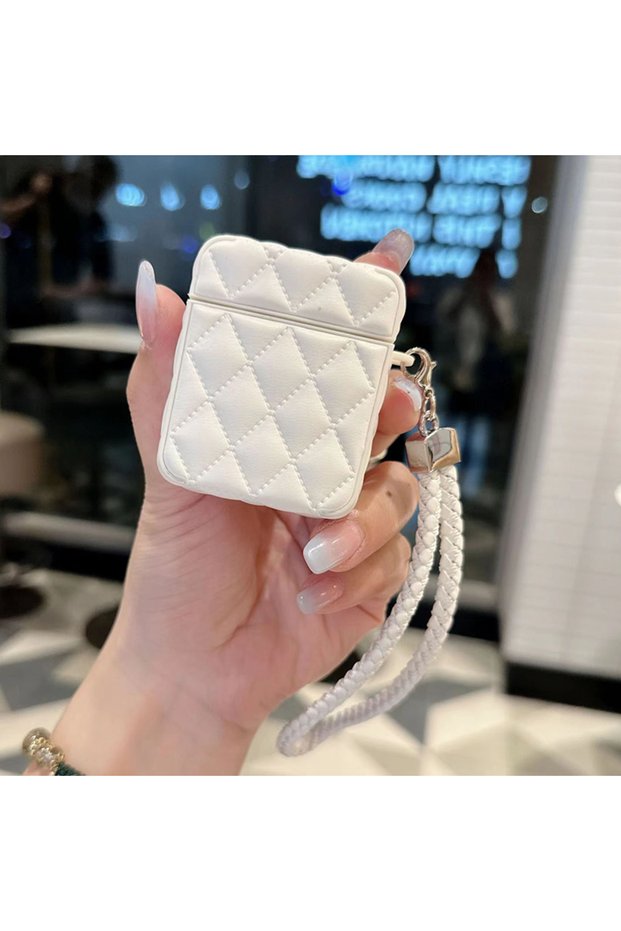for airpods pro2 WHITE Fashionable High-End Leather PU Earphone Cover For AirPods 4 For AirPods Pro