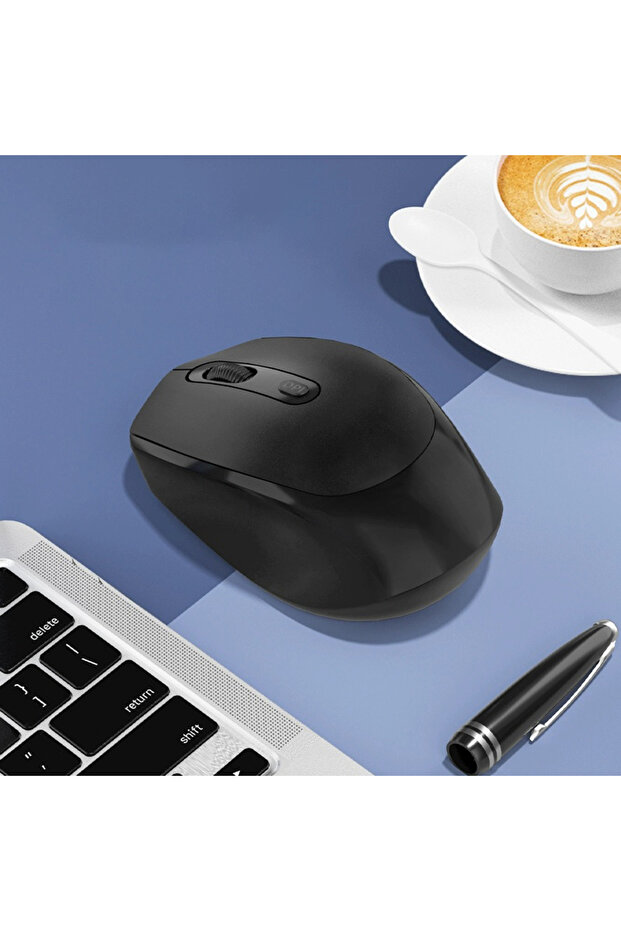 black Bluetooth-compatible Wireless Mouse Ergonomic Computer Mouse PC Optical Mause with USB Receive