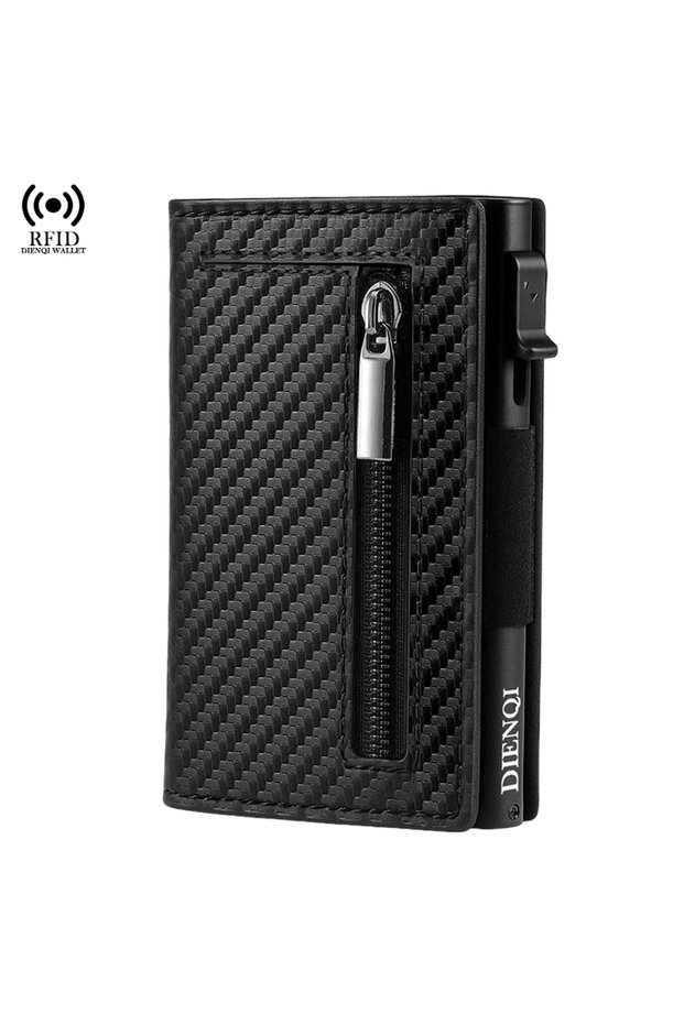 Carbon Black Men's Magnetic Wallet Money Clip Rfid Holder Slim Minimalist Wallets Bank C