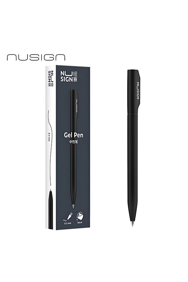 Black Premium Metal Gel Pen 0.5mm Germany Design Rotatable Cap Pen Black Ink for Executive