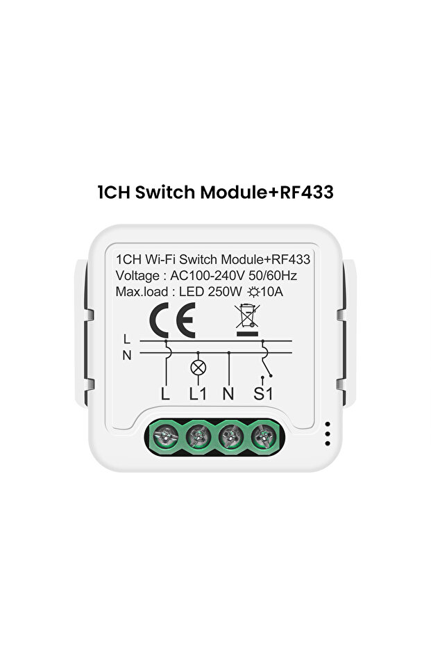 وحدة تحكم ذكية واي فاي تويا WF-RF 1CH GIRIER RF433 DIY، تدعم التبديل والتحكم بالريلاي، تتطلب سلك محايد