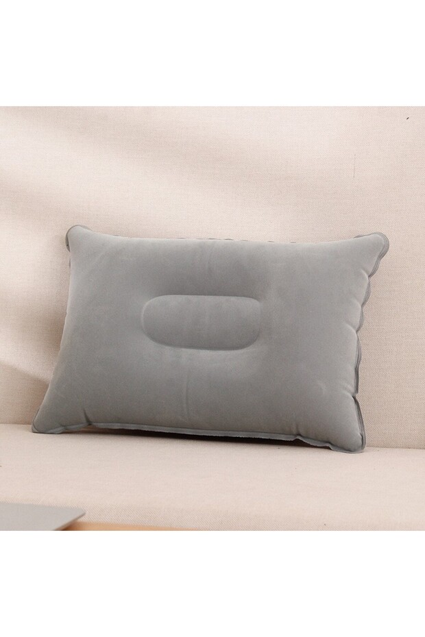 Light gray Supports Neck and Waist Comfortable Inflatable Pillow for Outdoor Use, Suitable for Offic