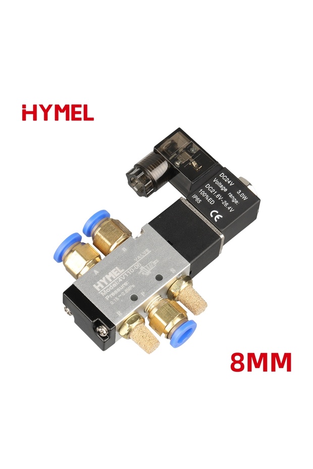 DC24V 8mm 4V110-06 1/8 Inch Pneumatic Solenoid Valve 5 Way Port 2 Position Gas Air Electric Magnetic
