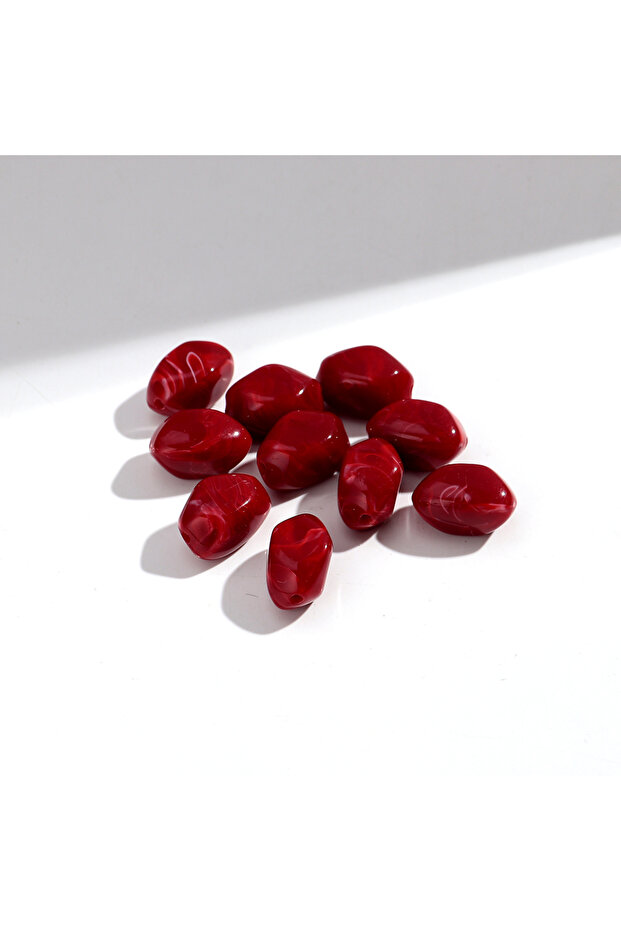 12x20mm-20pcs wine red 20pcs Dual Color Acrylic 12x20mm Irregular Stone Shape Loose Spacer Beads for