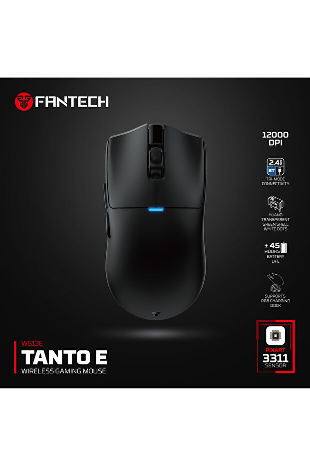 WG13E Black 1K FAANTECH TANTOE WG13E Wireless Mouse Three-mode switching and Magnetic Rechargeable D