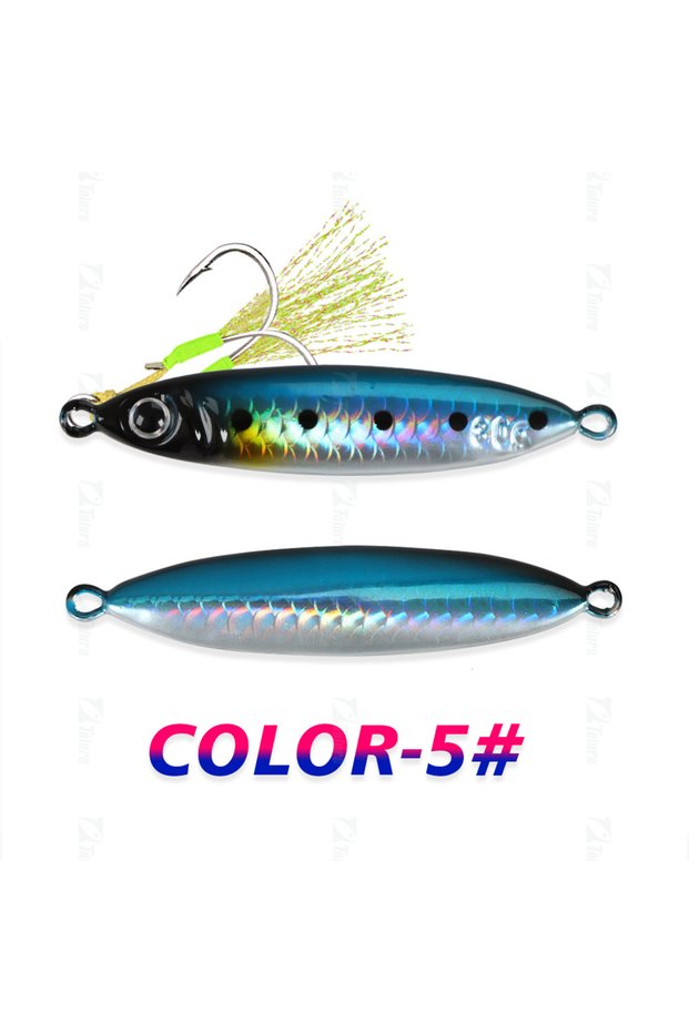 40g COLOR A TOLU New 30g/40g/60g/80g Fast Sinking Jigging Fishing Lure Laser Paper Coating Luminous
