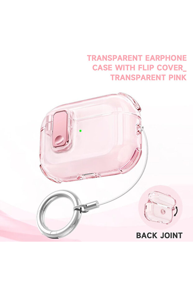 For AirPods 4 Clear Pink Secure Lock Earphone Case For AirPods 4 Clear Cover For AirPods 4th Genera