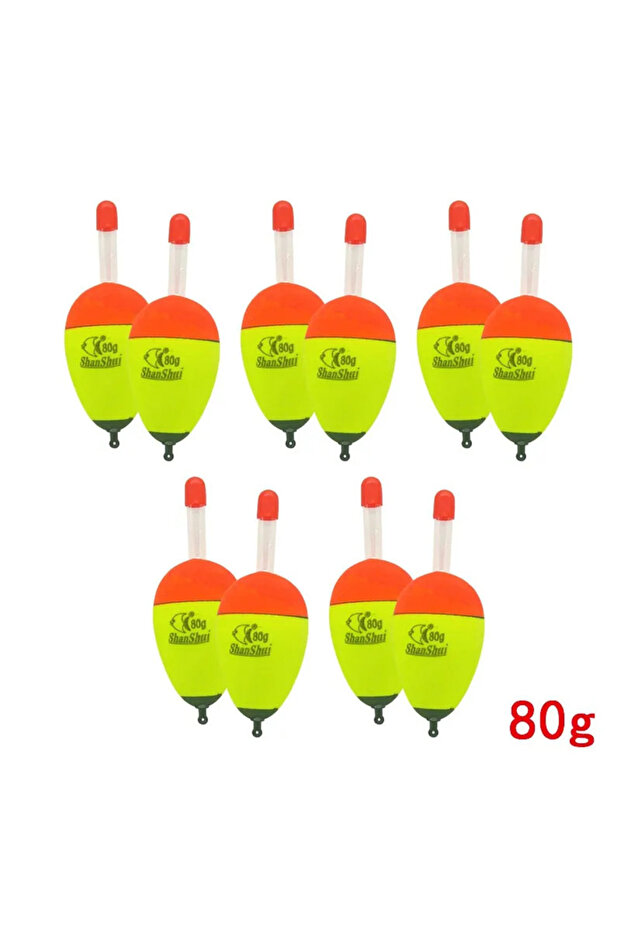 10pcs yellow 80g 2/10pcs EVA Luminous Fishing Night Float Light Stick Foam Plastic Bobber Sea Rock F