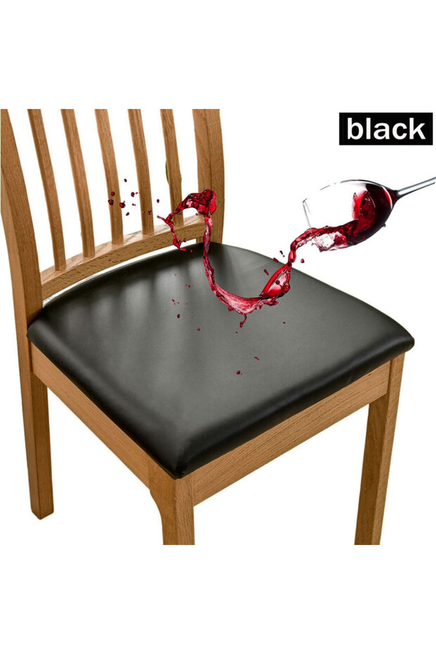 Premium Black Waterproof PU Chair Cushion Cover For Kitchen Dining Room Leather Seat Cover Dining Ro