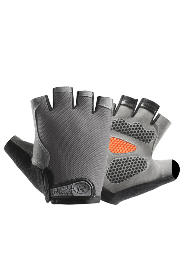 S Upgrade Gray Breathable Anti-Slip Half Finger Gloves for Fitness Cycling Summer Gym Cycling Gloves