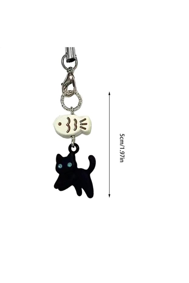 Black Animal Phone Charm Resin Phone Pendant Cat Cute Phone Charm Aesthetic Phone Accessories Animal