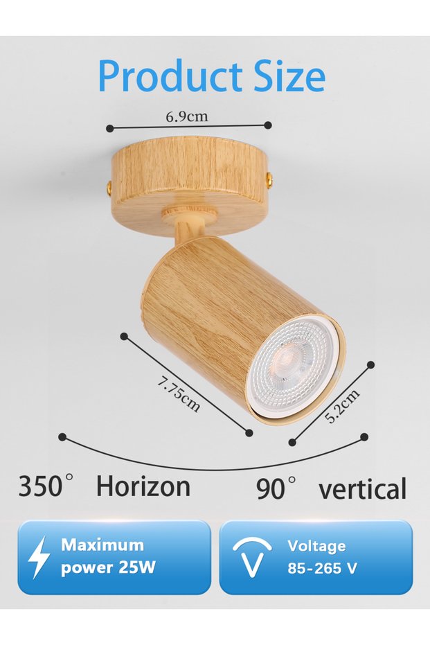 No Light Bulb wood color Ultra Bright Spotlight LED GU10 Shop Street Lustre For Bedroom Corridor Bal