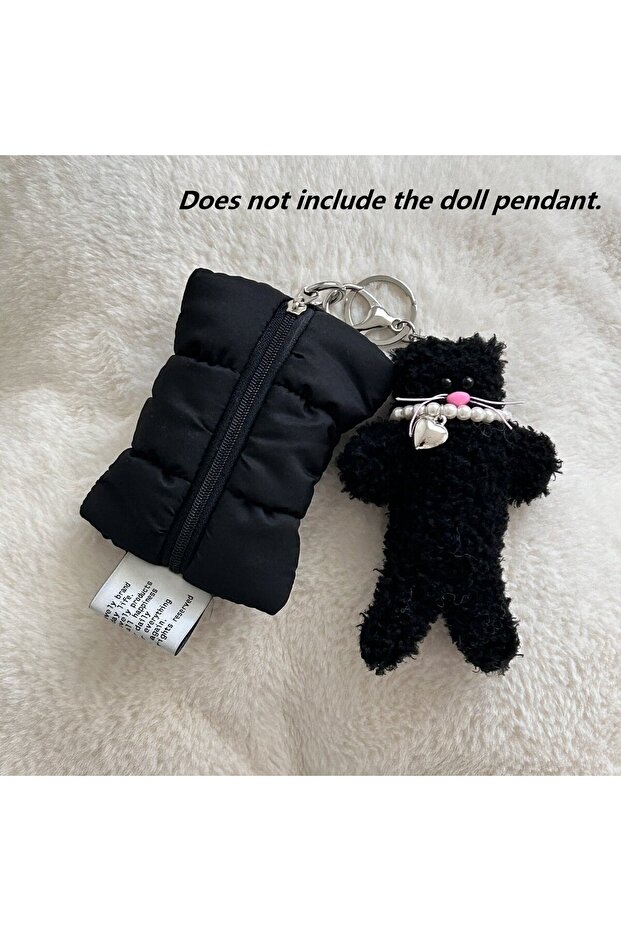 12X9cm black INS Women Wallet Cute Mini Small Wallet Multifunctional Lipstick Makeup Bag White Cloud