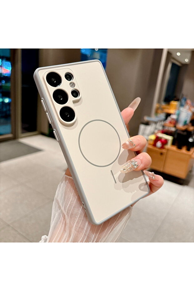 Galaxy S25 FE Grey Magnetic TPU Phone Case For S26 S25 S24 S23 S22 Ultra S25 Edge S25 S24 FE A37 A