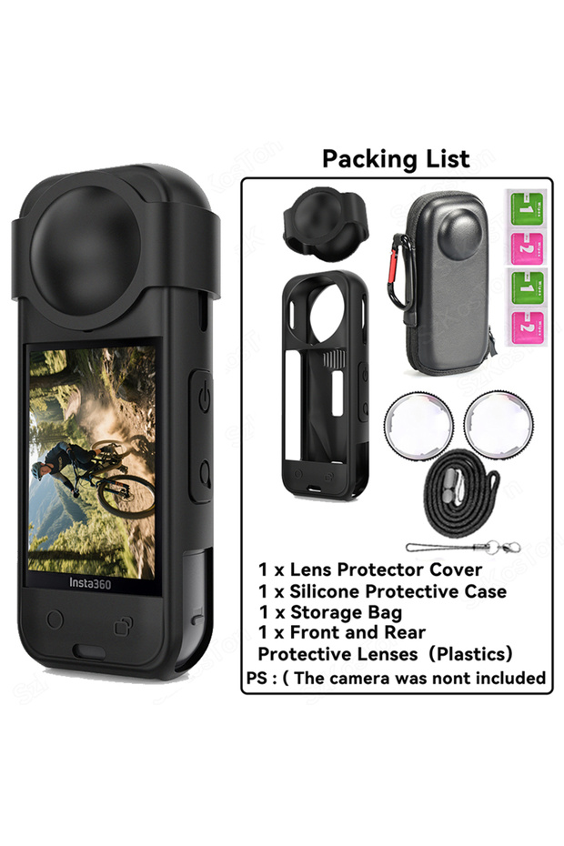 لكاميرا Insta360 X5 KIT E لكاميرا Insta 360 X5 مجموعة ملحقات واقية/واقي عدسة من السيليكون
