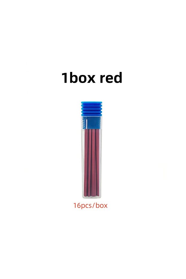 1box red 16pcs/Box 2.8mm 2B Solid Carpenter Pencil Replaceable Lead, Woodworking Mechanical Pencil L