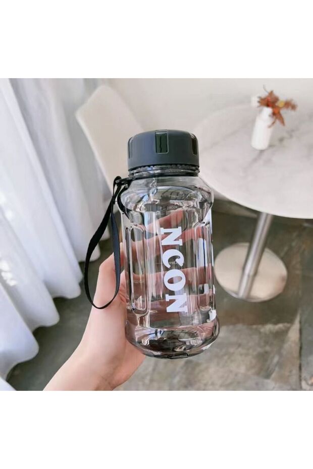 black-850ml 850/1100/1300ml Clear Water Bottle Portable Leakproof Large Capacity Travel Kettle Light