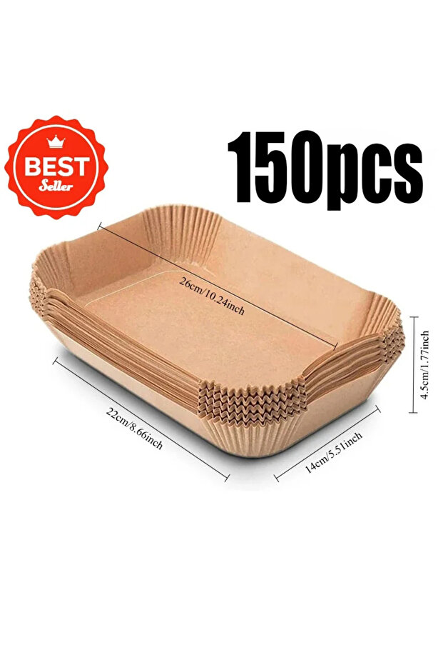 150PCS Disposable Air Fryer Paper Non-Stick Kitchen Baking Airfryer Mat Oilproof Micro-wave Barbecue