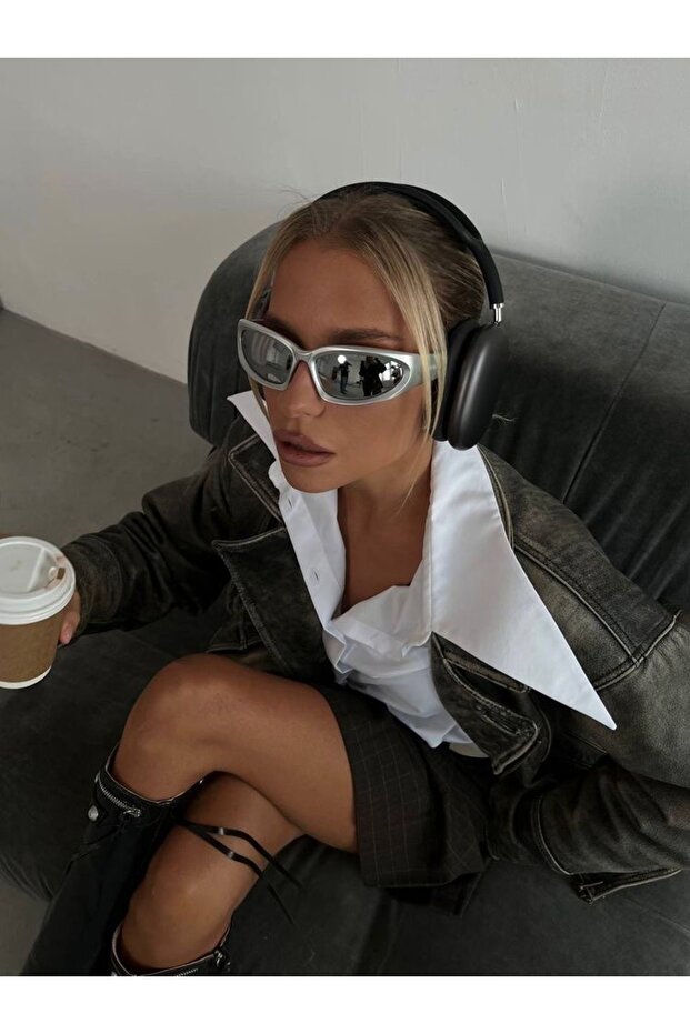 Premium Y2k Sunglasses Silver - Mirrored