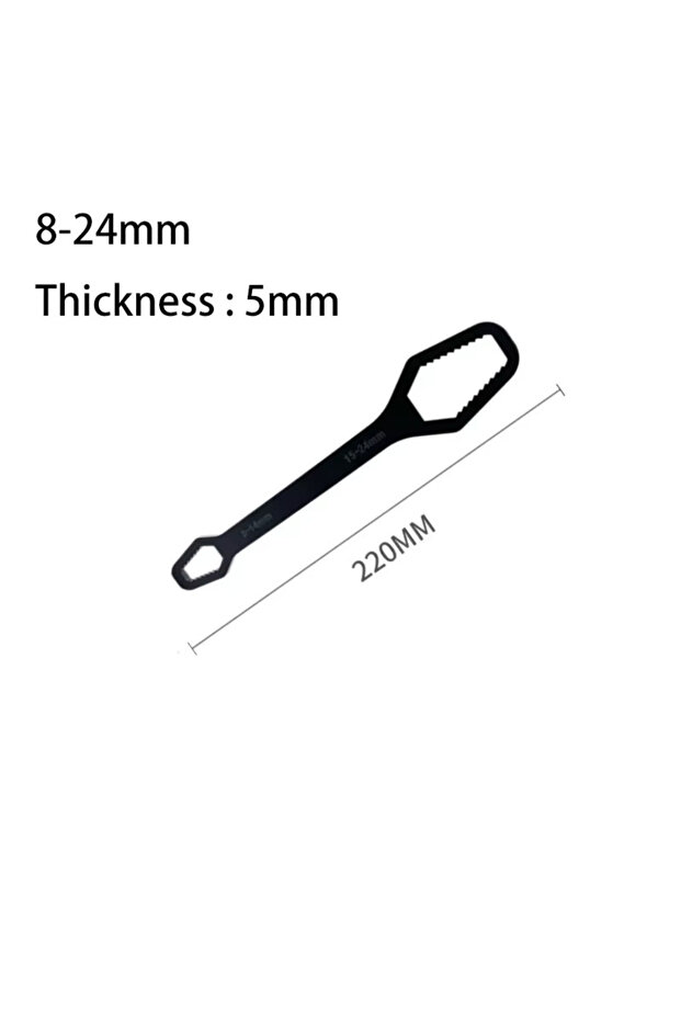 1PCS Black 8-22mm 3-17/ 8-22mm Universal Torx Wrench Self-tightening Adjustable Wrench Board Double-