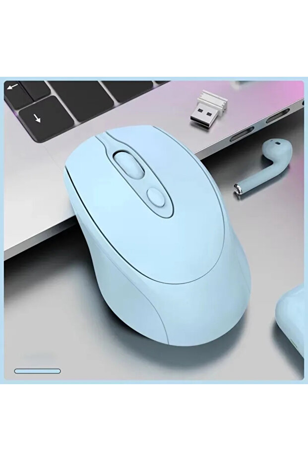 Blue Rechargeable Wireless Mouse Dual Modes Bluetooth-compatible 2.4G USB Silent Ergonomic Mice For