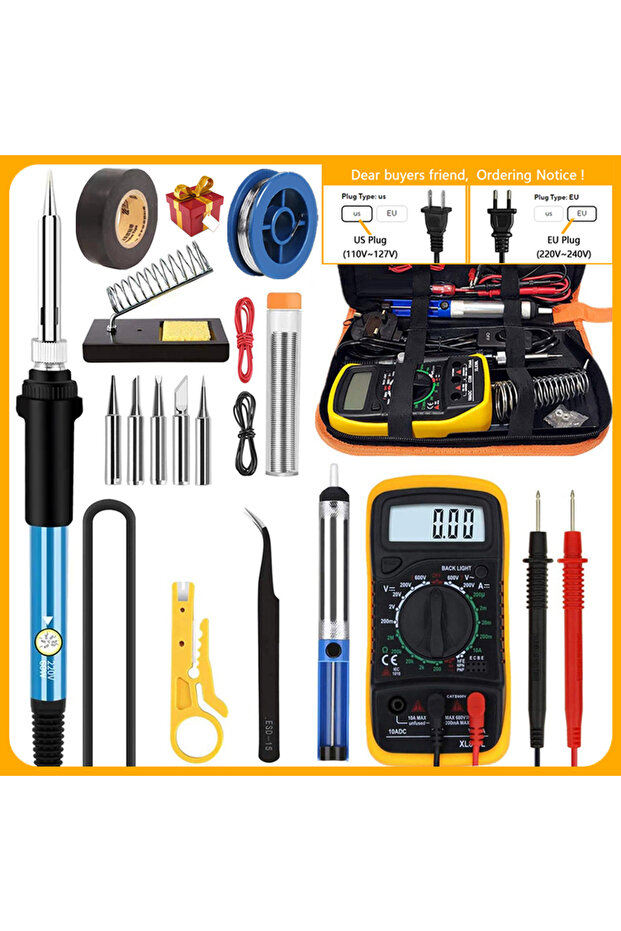 EU ES06 With Multimeter NEW Soldering Iron Kit Welding Tool (908-02:16-IN-1)(908-06:20-IN-1 With Dig