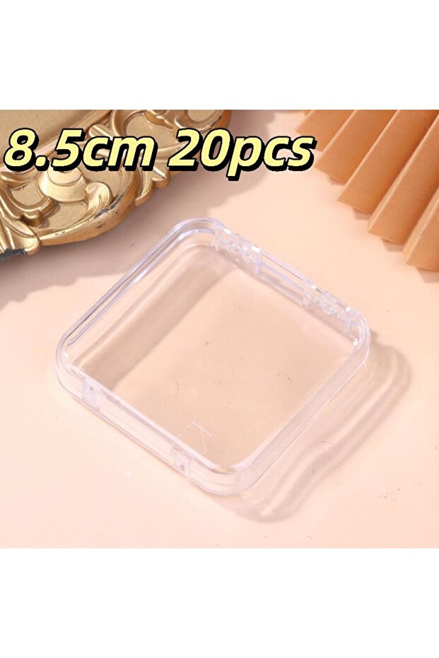 L20pcs HOT! 10/20PCS Press-On Nail Storage Acrylic Boxes Transparent Clear Nail Boxes Jewelry Storag