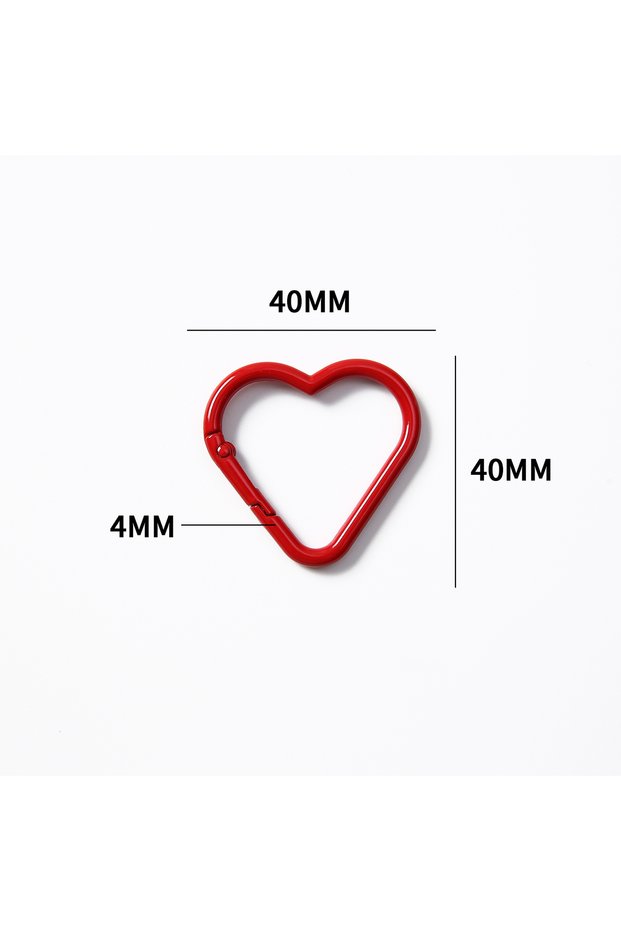1 pcs Red 1/5/10/20pcs Colorful Heart-shaped Aluminum Carabiner Keychain Clip Hook Hanging Buckle Je